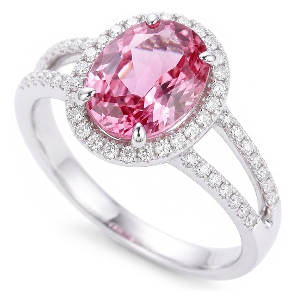 Natural Kunzite Ring 19.50ct - White Gold 14K