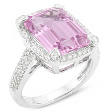 Natural Kunzite Ring 21.70ct - White Gold 14K