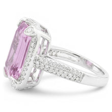Natural Kunzite Ring 21.70ct - White Gold 14K