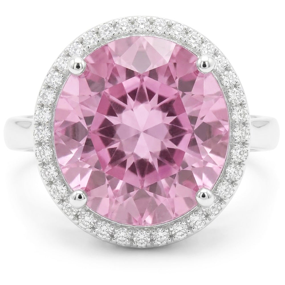 Natural Kunzite Ring 22.50ct - White Gold 14K