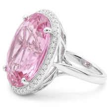 Natural Kunzite Ring 22.50ct - White Gold 14K