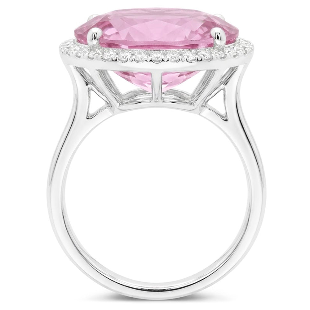Natural Kunzite Ring 22.50ct - White Gold 14K
