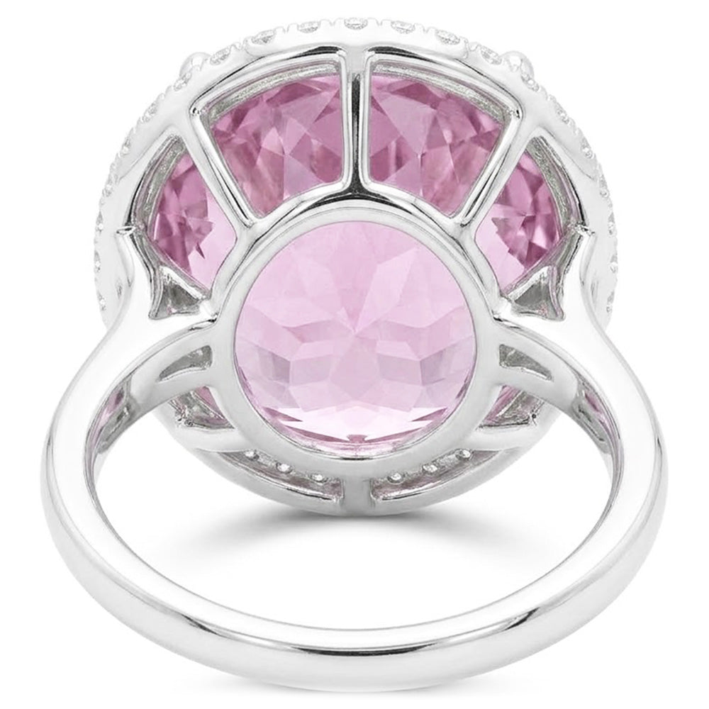 Natural Kunzite Ring 22.50ct - White Gold 14K