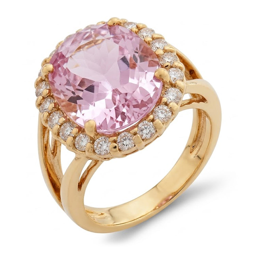 Natural Kunzite Ring 25.75ct - Yellow Gold 14K