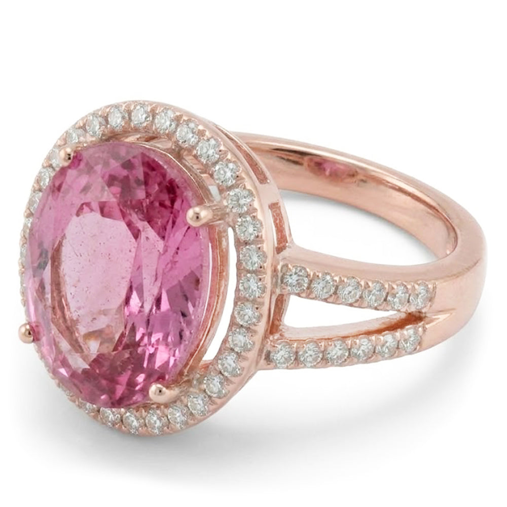Natural Kunzite Ring 25ct - Rose Gold 14K