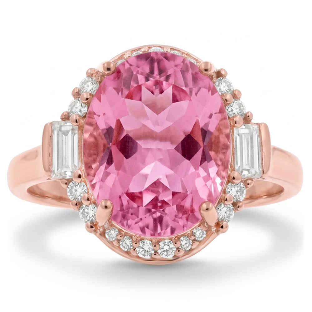 Natural Kunzite Ring 26ct - Rose Gold 14K