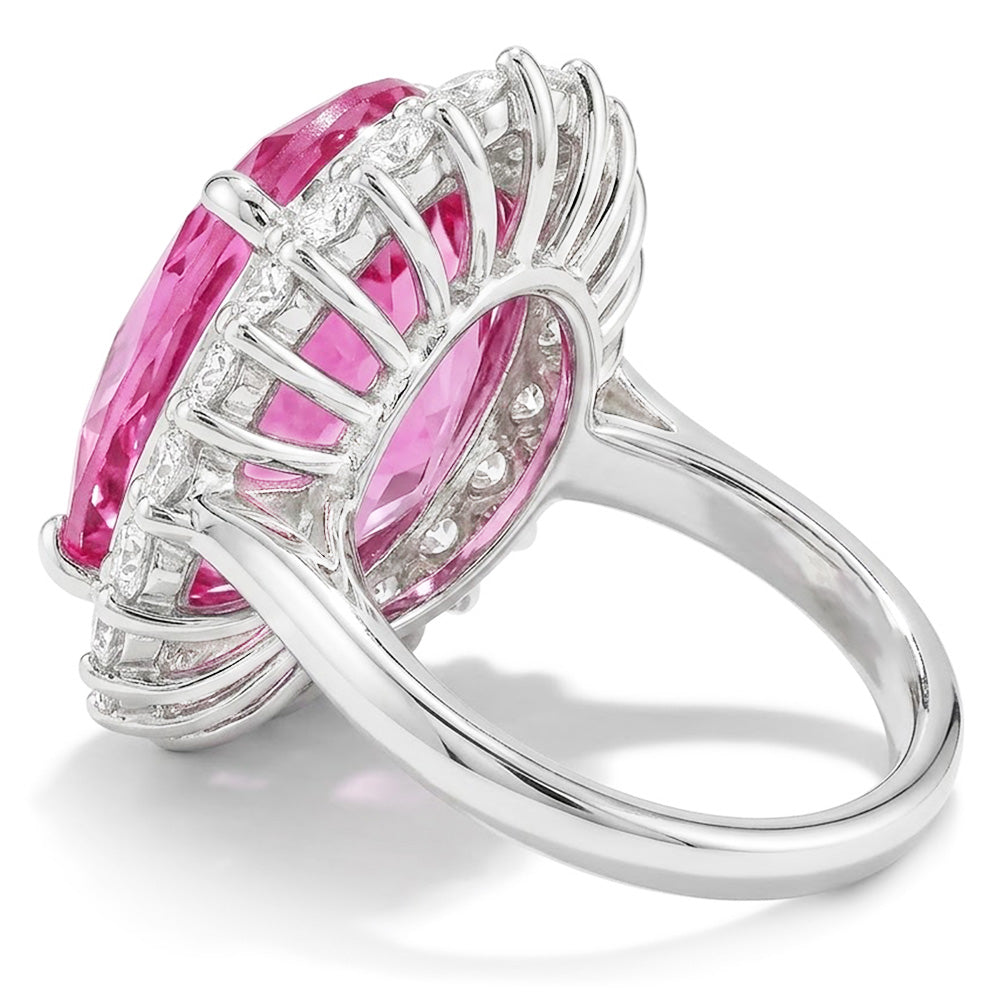 Natural Kunzite Ring 29.25ct - White Gold 14K