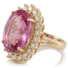 Natural Kunzite Ring 31.40ct - Yellow Gold 14K