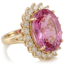 Natural Kunzite Ring 31.40ct - Yellow Gold 14K