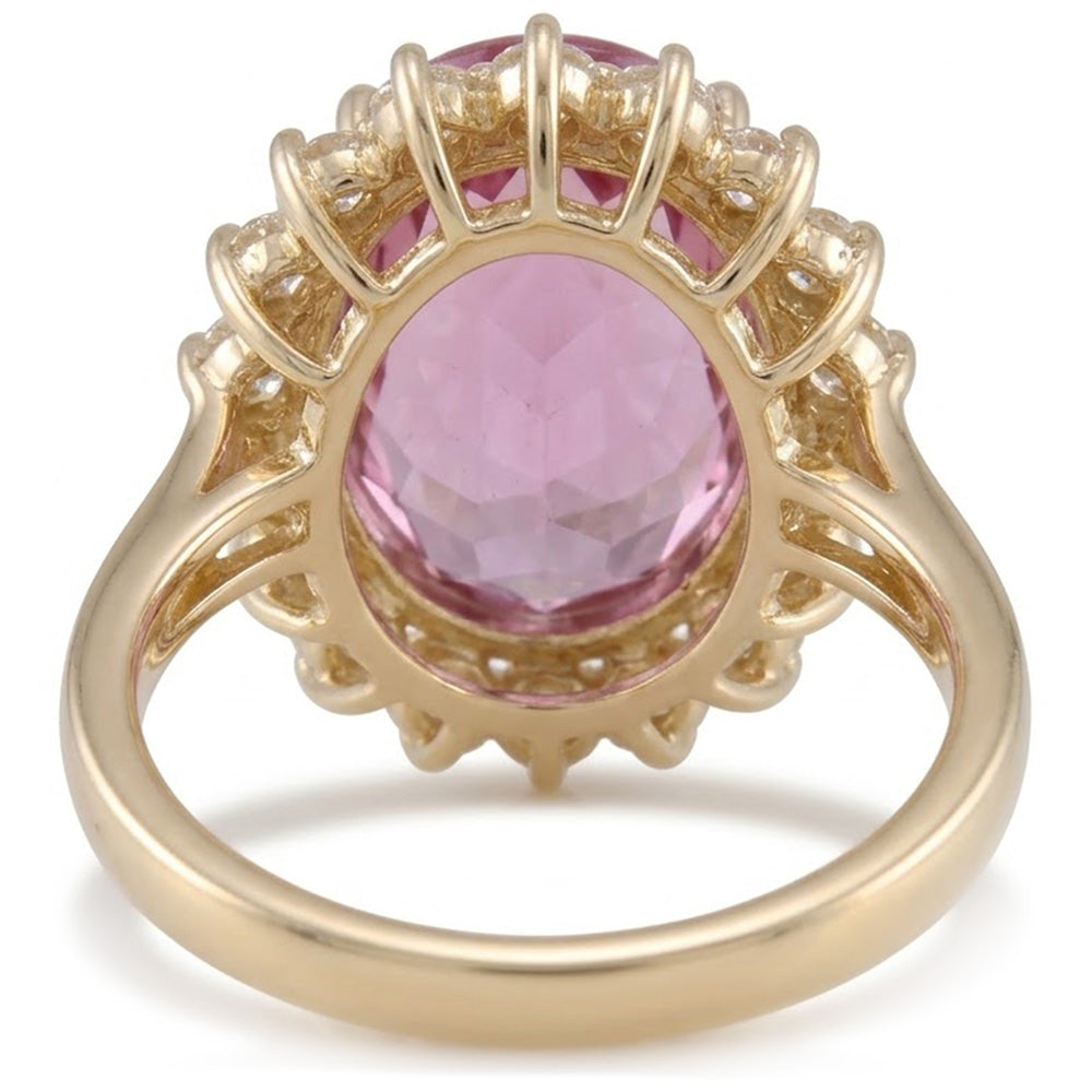 Natural Kunzite Ring 31.40ct - Yellow Gold 14K