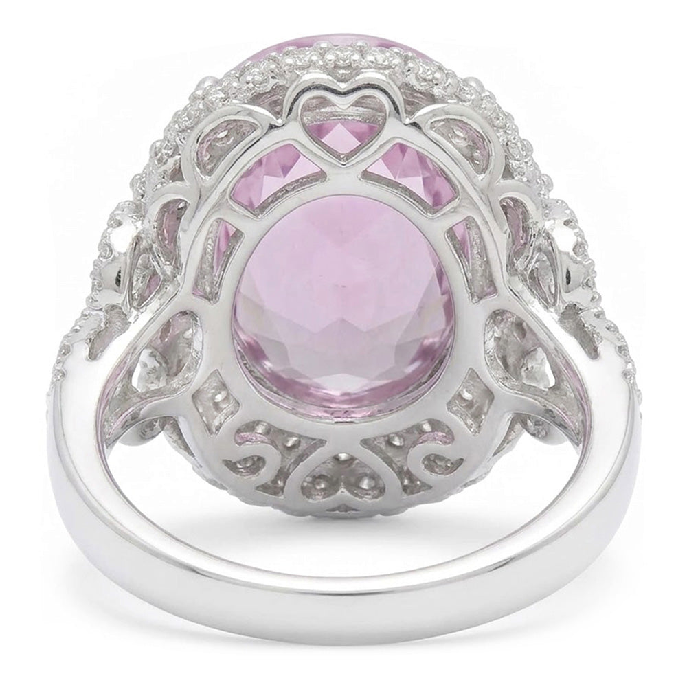 Natural Kunzite Ring 32ct - White Gold 14K