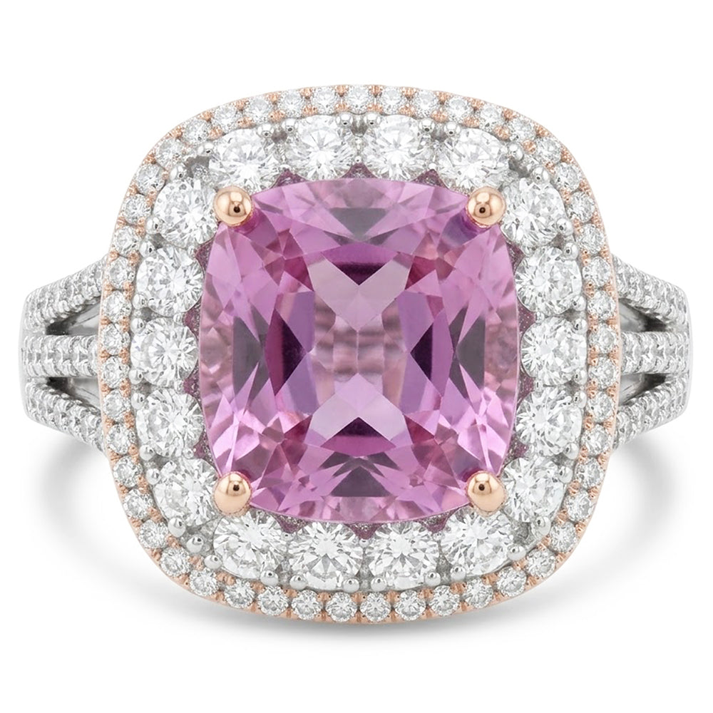 Natural Kunzite Ring 8.00ct - Rose Gold 14K