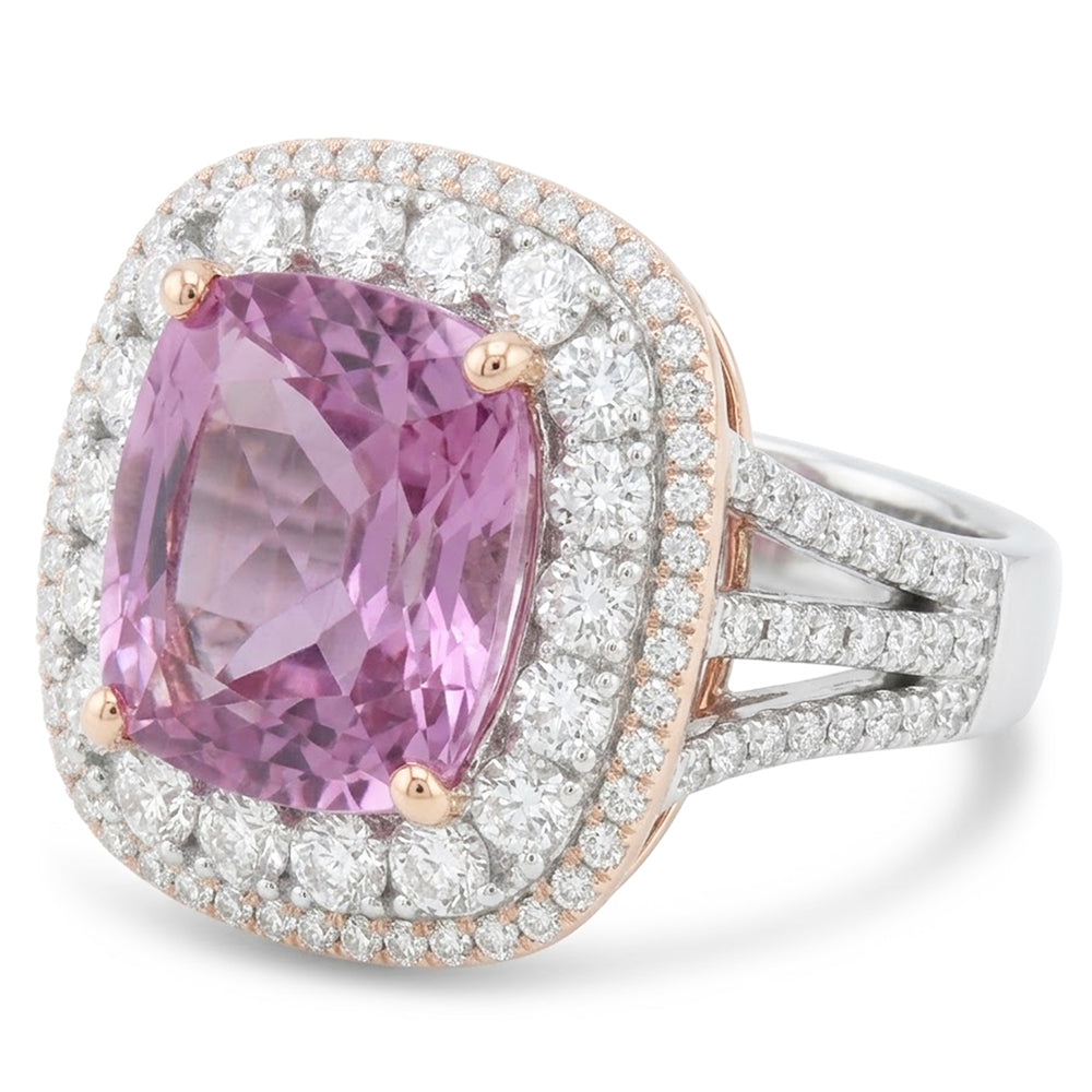 Natural Kunzite Ring 8.00ct - Rose Gold 14K