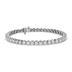 Natural Ladies Round Diamond Tennis Bracelet 6 Carats White Gold Fine Jewelry