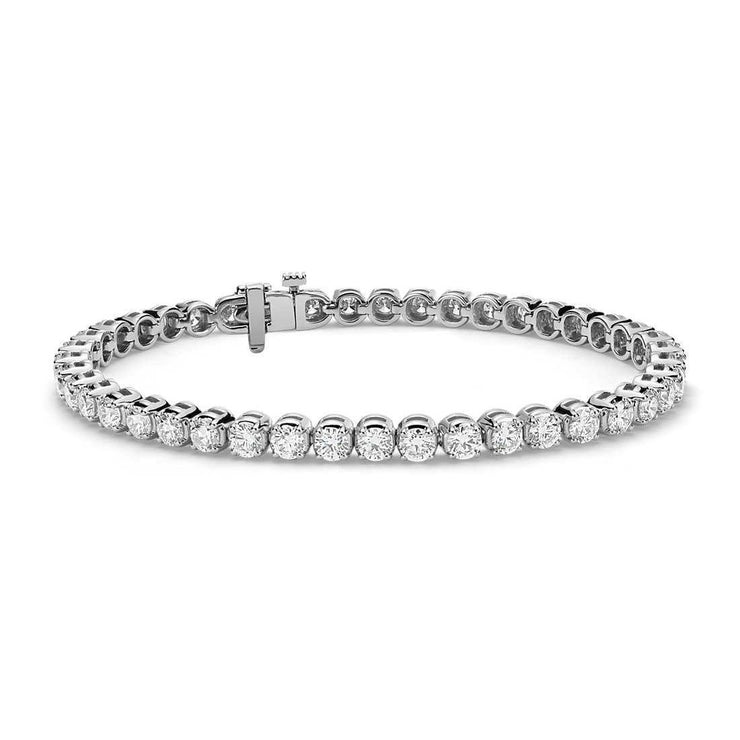 Natural Ladies Round Diamond Tennis Bracelet 6 Carats White Gold Fine Jewelry