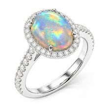Natural Opal Ring 11.20ct - White Gold 14K