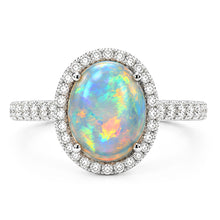 Natural Opal Ring 11.20ct - White Gold 14K