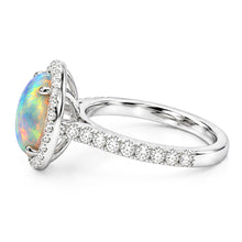 Natural Opal Ring 11.20ct - White Gold 14K