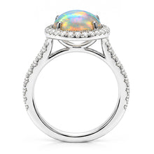 Natural Opal Ring 11.20ct - White Gold 14K