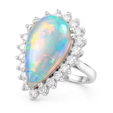 Natural Opal Ring 14.25ct - White Gold 14K