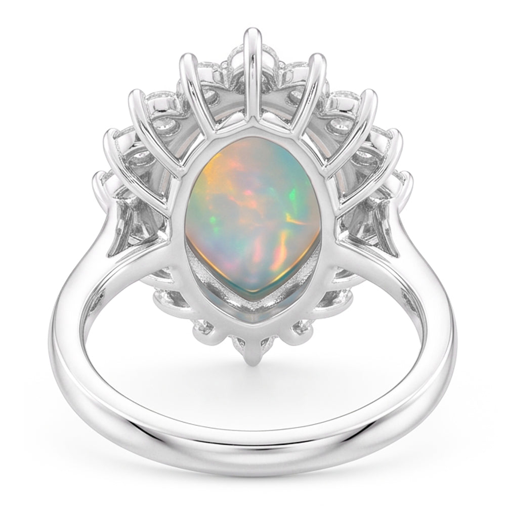 Natural Opal Ring 14.25ct - White Gold 14K