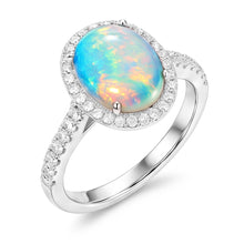 Natural Opal Ring 9.40ct - White Gold 14K