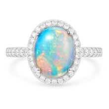Natural Opal Ring 9.40ct - White Gold 14K