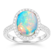 Natural Opal Ring 9.40ct - White Gold 14K