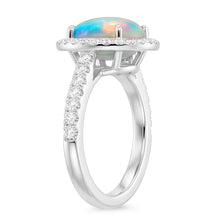 Natural Opal Ring 9.40ct - White Gold 14K