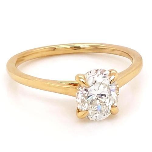 Natural Oval Diamond Solitaire Ring 1 Carat Yellow Gold Jewelry New 2