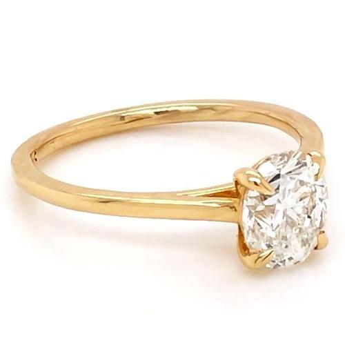 Natural Oval Diamond Solitaire Ring 1 Carat Yellow Gold Jewelry New 3