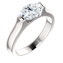 Natural Oval Solitaire Diamond Engagement Ring 4 Carats White Gold 2