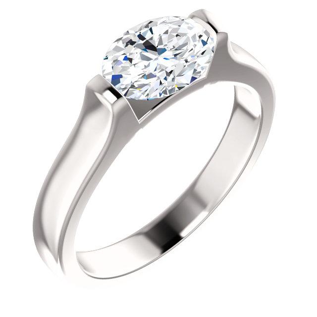 Natural Oval Solitaire Diamond Engagement Ring 4 Carats White Gold 2