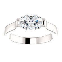 Natural Oval Solitaire Diamond Engagement Ring 4 Carats White Gold 