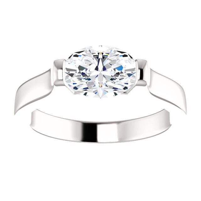 Natural Oval Solitaire Diamond Engagement Ring 4 Carats White Gold 