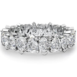 Natural Pear Cut Diamond Eternity Wedding Band 11 Carats White Gold 14K