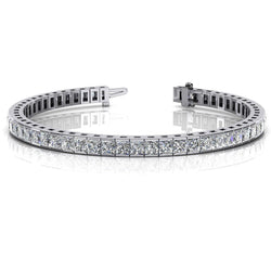 Natural Princess Diamond Tennis Bracelet White Gold 14K Jewelry 11.20 Carats
