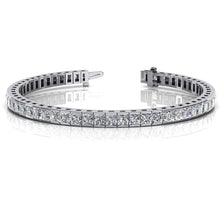 Natural Princess Diamond Tennis Bracelet White Gold 14K Jewelry 11.20 Carats