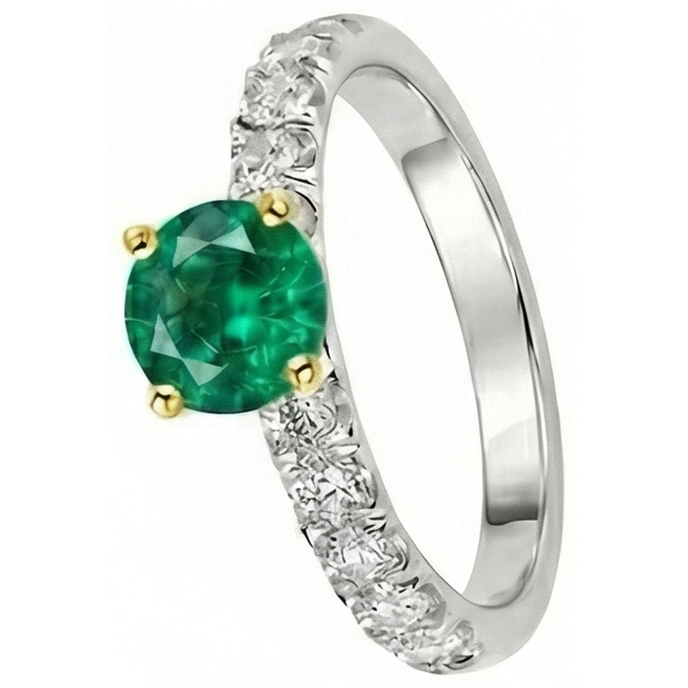 Sophisticated Colombian Emerald Gemstone Ring 2 ct – profile view