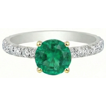 Authentic Fine Emerald Colored Stone Ring – side view