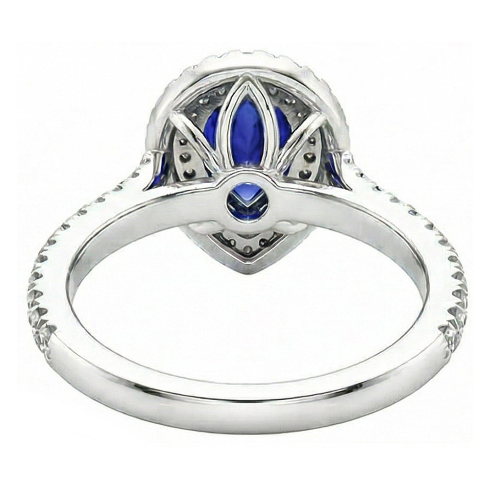 Genuine Royal Blue Sapphire Gemstone Ring – profile view
