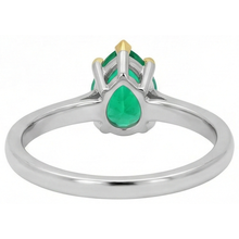 Genuine Emerald Colored Stone Ring – top view