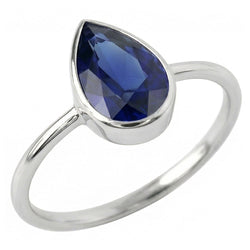 1.50 ct Royal Blue Sapphire Colored Stone Ring in 14K White Gold