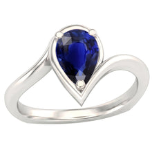 Real Cornflower Blue Sapphire Precious Stone Ring – side view