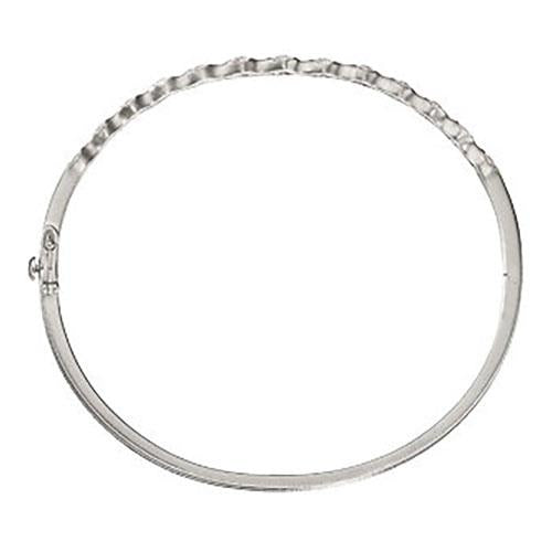 Natural Round Cut Diamond Bangle 3.25 Carats White Gold