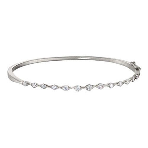 Natural Round Cut Diamond Bangle 3.25 Carats White Gold