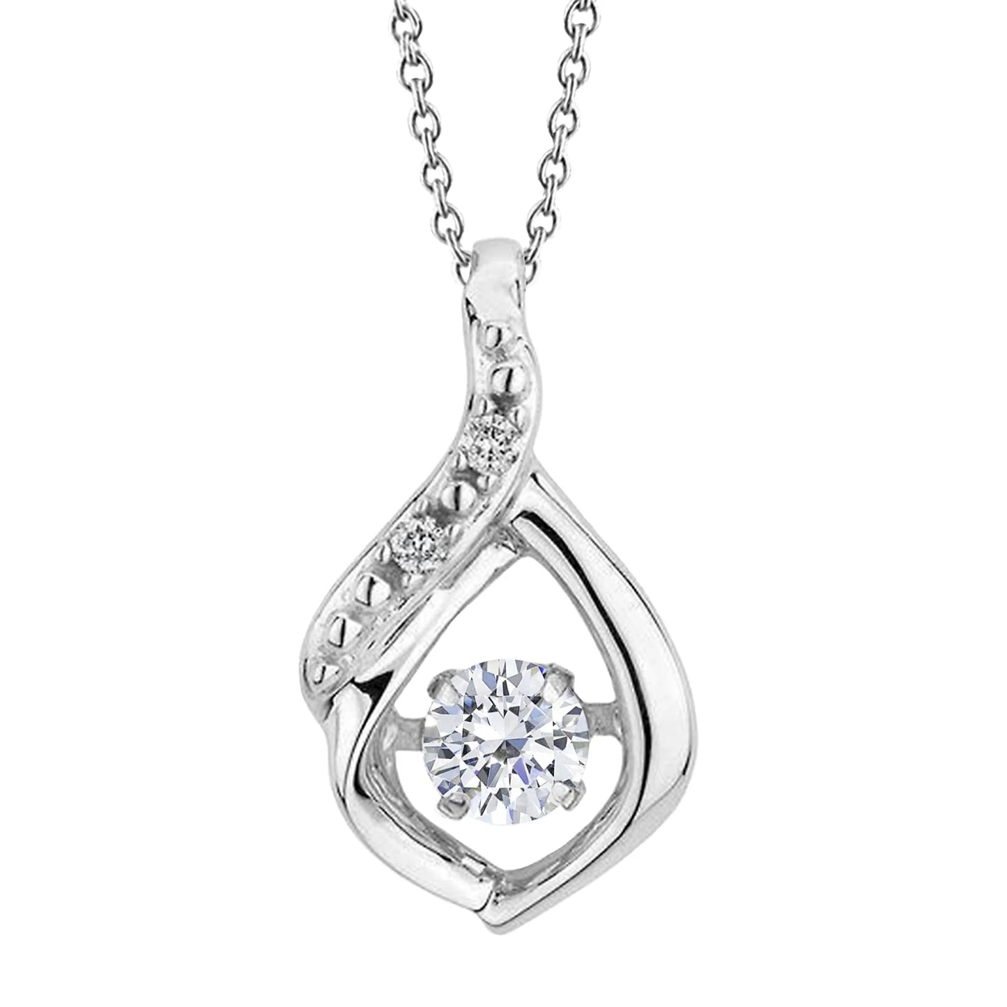 Natural Round Cut Diamond Pendant Necklace Prong Set 1.50 Carat White Gold 14K