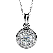 Natural Round Cut Diamonds Circle Pendant Necklace 3.50 Carats White Gold 14K