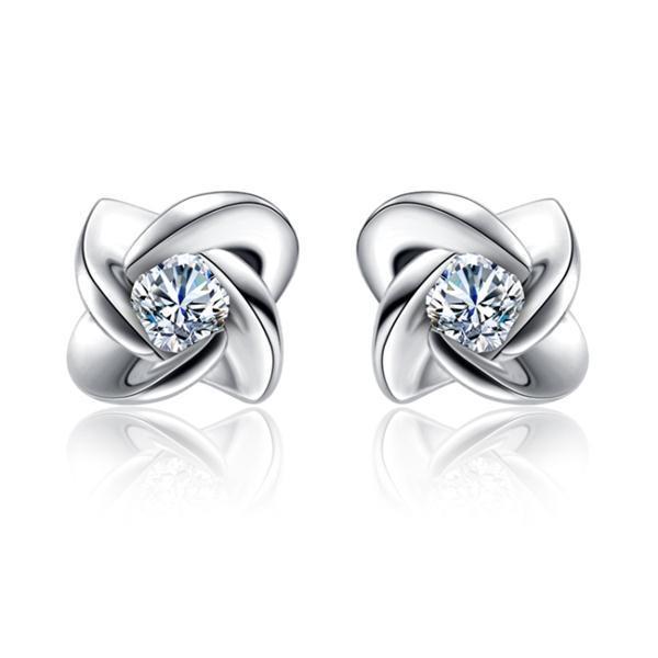 Natural Round Diamond 1.20 Carats Women Stud Earring 14K White Gold