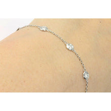 Natural Round Diamond By The Yard White Gold 14K Chain Bracelet 3 Ct